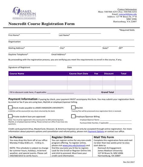 Course Registration Information .